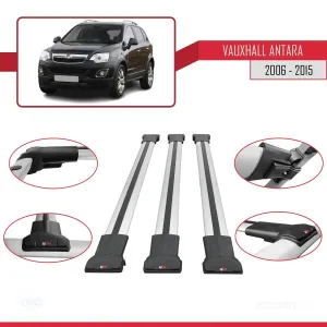 Vauxhall Antara 2006-2015 Arası ile Uyumlu FLY Model Ara Atkı Tavan Barı GRİ 3 ADET BAR - Görsel 5