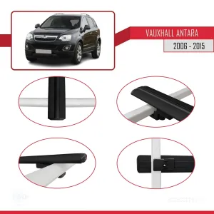 Vauxhall Antara 2006-2015 Arası ile uyumlu Basic Model Ara Atkı Tavan Barı SİYAH 3 ADET - Görsel 4