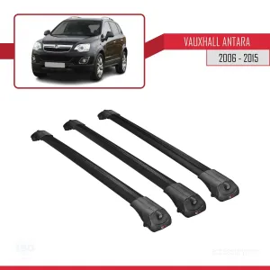 Vauxhall Antara 2006-2015 Arası ile uyumlu ACE-1 Ara Atkı Tavan Barı SİYAH 3 ADET BAR - Görsel 3