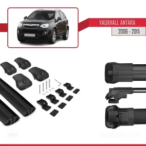 Vauxhall Antara 2006-2015 Arası ile uyumlu ACE-1 Ara Atkı Tavan Barı SİYAH - Görsel 5