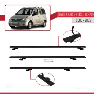 Toyota Yaris Verso (XP20) 2000-2005 Arası ile uyumlu Basic Model Ara Atkı Tavan Barı SİYAH 3 ADET thumb 5