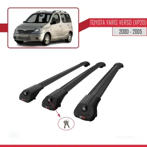 Toyota Yaris Verso (XP20) 2000-2005 Arası ile uyumlu ACE-1 Ara Atkı Tavan Barı SİYAH 3 ADET BAR thumb 4