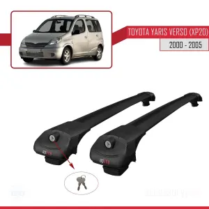 Toyota Yaris Verso (XP20) 2000-2005 Arası ile uyumlu ACE-1 Ara Atkı Tavan Barı SİYAH thumb 4