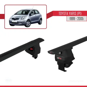 Toyota Yaris / Vitz (P1) 1999-2005 Arası ile uyumlu ACE-4 Ara Atkı Tavan Barı SİYAH thumb 5