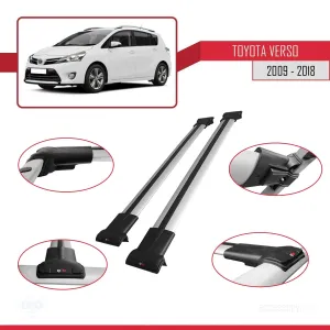 Toyota Verso 2009-2018 Arası ile uyumlu FLY Model Ara Atkı Tavan Barı GRİ - Görsel 5