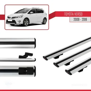 Toyota Verso 2009-2018 Arası ile uyumlu Basic Model Ara Atkı Tavan Barı GRİ 3 ADET - Görsel 3