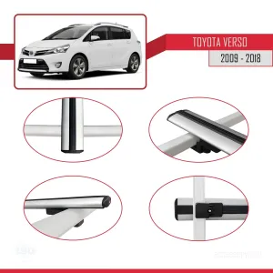 Toyota Verso 2009-2018 Arası ile uyumlu Basic Model Ara Atkı Tavan Barı GRİ 3 ADET - Görsel 4