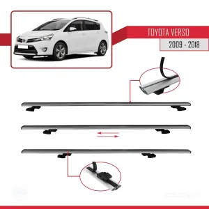 Toyota Verso 2009-2018 Arası ile uyumlu Basic Model Ara Atkı Tavan Barı GRİ 3 ADET - Görsel 5