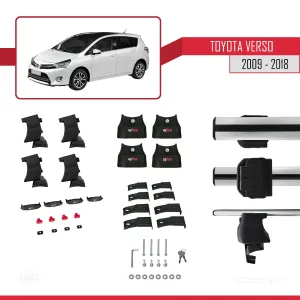 Toyota Verso 2009-2018 Arası ile uyumlu ACE-4 Ara Atkı Tavan Barı GRİ - Görsel 4
