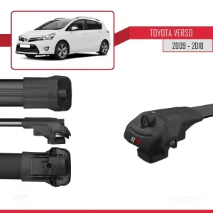 Toyota Verso 2009-2018 Arası ile uyumlu ACE-1 Ara Atkı Tavan Barı SİYAH 4 ADET BAR thumb 5