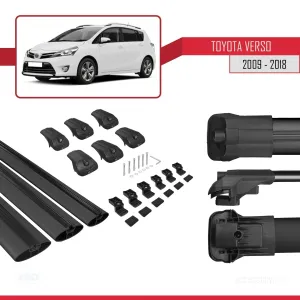 Toyota Verso 2009-2018 Arası ile uyumlu ACE-1 Ara Atkı Tavan Barı SİYAH 3 ADET BAR thumb 5