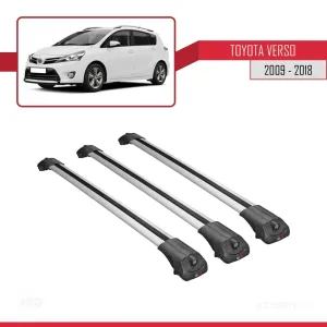 Toyota Verso 2009-2018 Arası ile uyumlu ACE-1 Ara Atkı Tavan Barı GRİ 3 ADET BAR thumb 3