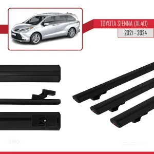 Toyota Sienna (XL40) 2021 ve Sonrası ile uyumlu Basic Model Ara Atkı Tavan Barı SİYAH 3 ADET - Görsel 5