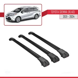 Toyota Sienna (XL40) 2021 ve Sonrası ile uyumlu ACE-1 Ara Atkı Tavan Barı SİYAH 3 ADET BAR thumb 3