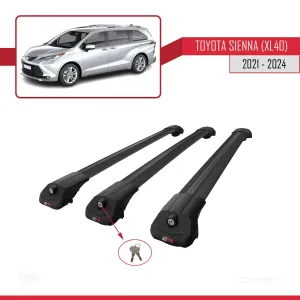 Toyota Sienna (XL40) 2021 ve Sonrası ile uyumlu ACE-1 Ara Atkı Tavan Barı SİYAH 3 ADET BAR thumb 4