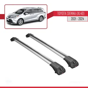 Toyota Sienna (XL40) 2021 ve Sonrası ile uyumlu ACE-1 Ara Atkı Tavan Barı GRİ thumb 3