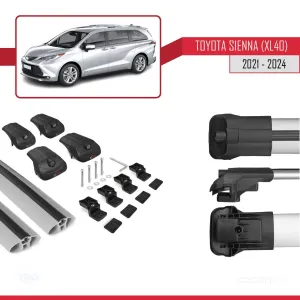 Toyota Sienna (XL40) 2021 ve Sonrası ile uyumlu ACE-1 Ara Atkı Tavan Barı GRİ thumb 5