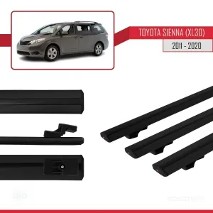 Toyota Sienna (XL30) 2011-2020 Arası ile uyumlu Basic Model Ara Atkı Tavan Barı SİYAH 3 ADET thumb 3