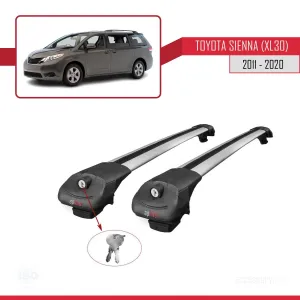 Toyota Sienna (XL30) 2011-2020 Arası ile uyumlu ACE-1 Ara Atkı Tavan Barı GRİ thumb 4