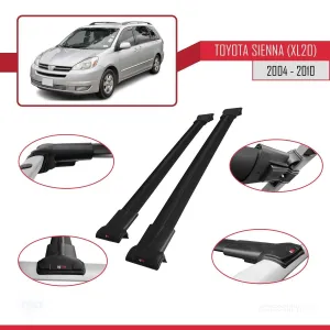 Toyota Sienna (XL20) 2004-2010 Arası ile Uyumlu FLY Model Ara Atkı Tavan Barı SİYAH - Görsel 5