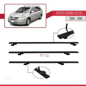 Toyota Sienna (XL20) 2004-2010 Arası ile uyumlu Basic Model Ara Atkı Tavan Barı SİYAH 3 ADET thumb 5