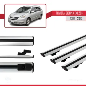 Toyota Sienna (XL20) 2004-2010 Arası ile uyumlu Basic Model Ara Atkı Tavan Barı GRİ 3 ADET thumb 3