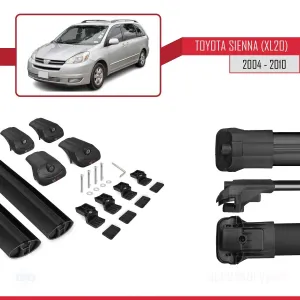 Toyota Sienna (XL20) 2004-2010 Arası ile uyumlu ACE-1 Ara Atkı Tavan Barı SİYAH thumb 5