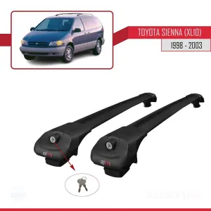 Toyota Sienna (XL10) 1998-2003 Arası ile uyumlu ACE-1 Ara Atkı Tavan Barı SİYAH thumb 4