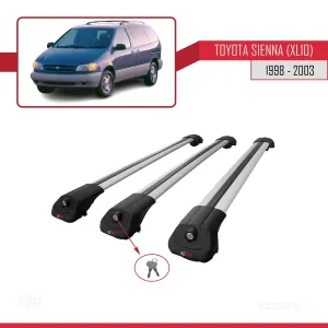 Toyota Sienna (XL10) 1998-2003 Arası ile uyumlu ACE-1 Ara Atkı Tavan Barı GRİ 3 ADET BAR thumb 4