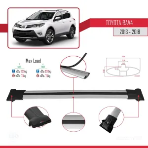 Toyota RAV4 2013-2018 Arası ile Uyumlu FLY Model Ara Atkı Tavan Barı GRİ 3 ADET BAR - Görsel 4
