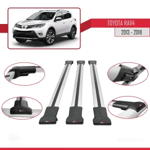 Toyota RAV4 2013-2018 Arası ile Uyumlu FLY Model Ara Atkı Tavan Barı GRİ 3 ADET BAR - Görsel 5
