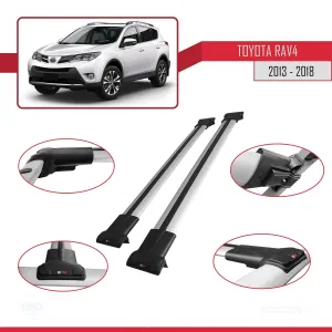 Toyota RAV4 2013-2018 Arası ile uyumlu FLY Model Ara Atkı Tavan Barı GRİ - Görsel 5
