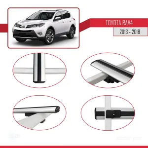 Toyota RAV4 2013-2018 Arası ile uyumlu Basic Model Ara Atkı Tavan Barı GRİ 3 ADET - Görsel 4
