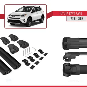 Toyota RAV4 (XA40) 2016-2018 Arası ile uyumlu ACE-1 Ara Atkı Tavan Barı SİYAH thumb 5