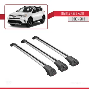 Toyota RAV4 (XA40) 2016-2018 Arası ile uyumlu ACE-1 Ara Atkı Tavan Barı GRİ 3 ADET BAR thumb 3