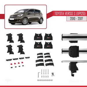 Toyota Ractis / Verso S (XP120) 2010-2017 Arası ile uyumlu ACE-4 Ara Atkı Tavan Barı GRİ thumb 4