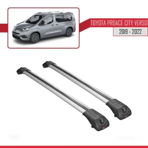 Toyota Proace City Verso 2019-2022 Arası ile uyumlu ACE-1 Ara Atkı Tavan Barı GRİ thumb 3