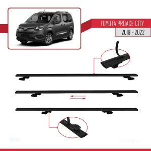 Toyota Proace City 2019-2022 Arası ile uyumlu Basic Model Ara Atkı Tavan Barı SİYAH 3 ADET - Görsel 5
