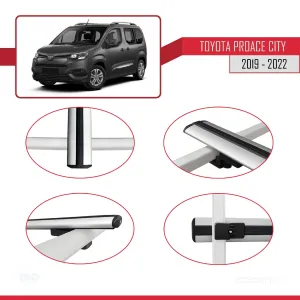 Toyota Proace City 2019-2022 Arası ile uyumlu Basic Model Ara Atkı Tavan Barı GRİ 3 ADET - Görsel 4