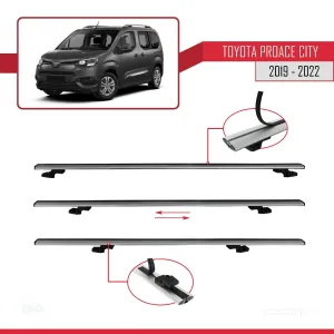 Toyota Proace City 2019-2022 Arası ile uyumlu Basic Model Ara Atkı Tavan Barı GRİ 3 ADET - Görsel 5
