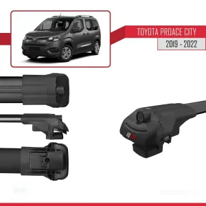 Toyota Proace City 2019-2022 Arası ile uyumlu ACE-1 Ara Atkı Tavan Barı SİYAH 4 ADET BAR thumb 4