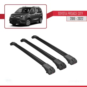 Toyota Proace City 2019-2022 Arası ile uyumlu ACE-1 Ara Atkı Tavan Barı SİYAH 3 ADET BAR thumb 3