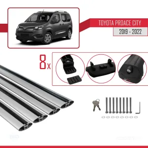 Toyota Proace City 2019-2022 Arası ile uyumlu ACE-1 Ara Atkı Tavan Barı GRİ 4 ADET BAR thumb 5