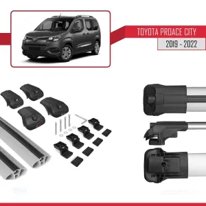 Toyota Proace City 2019-2022 Arası ile uyumlu ACE-1 Ara Atkı Tavan Barı GRİ thumb 5