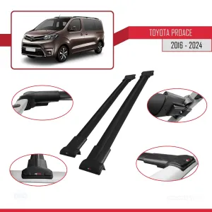 Toyota Proace 2016 ve Sonrası ile Uyumlu FLY Model Ara Atkı Tavan Barı SİYAH - Görsel 5