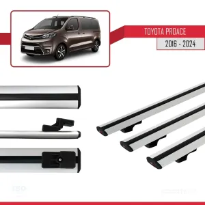Toyota Proace 2016 ve Sonrası ile uyumlu Basic Model Ara Atkı Tavan Barı GRİ 3 ADET - Görsel 5