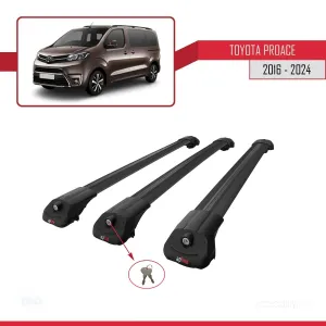 Toyota Proace 2016 ve Sonrası ile uyumlu ACE-1 Ara Atkı Tavan Barı SİYAH 3 ADET BAR thumb 4