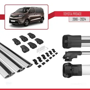 Toyota Proace 2016 ve Sonrası ile uyumlu ACE-1 Ara Atkı Tavan Barı GRİ 3 ADET BAR thumb 5