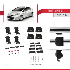 Toyota Prius + 2012-2015 Arası ile uyumlu ACE-4 Ara Atkı Tavan Barı GRİ - Görsel 4