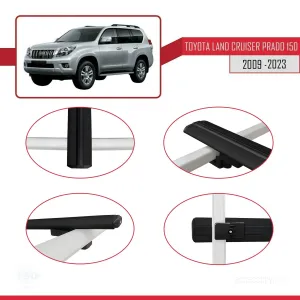 Toyota Land Cruiser Prado (J150) 2009-2023 Arası ile uyumlu Basic Model Ara Atkı Tavan Barı SİYAH 3 ADET - Görsel 4